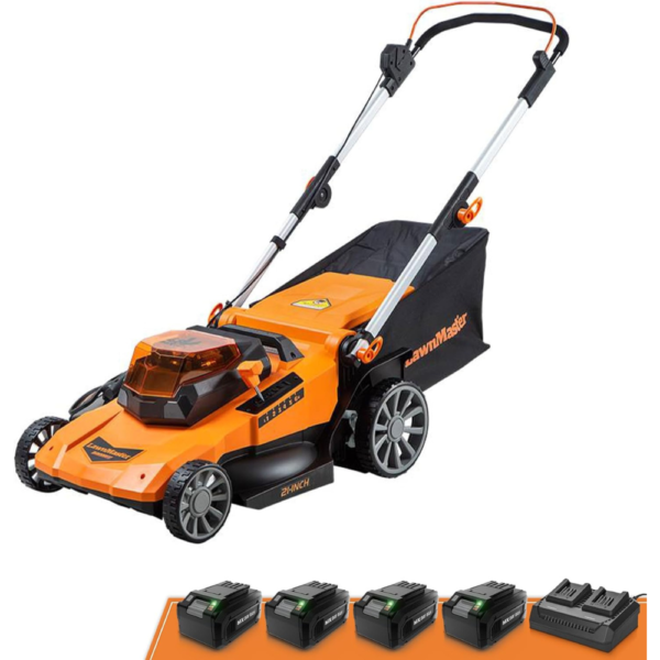 LawnMaster CLMF4821A 48V bežična kosilica 21” (brushless) + 4×4.0Ah baterije i dual punjač
